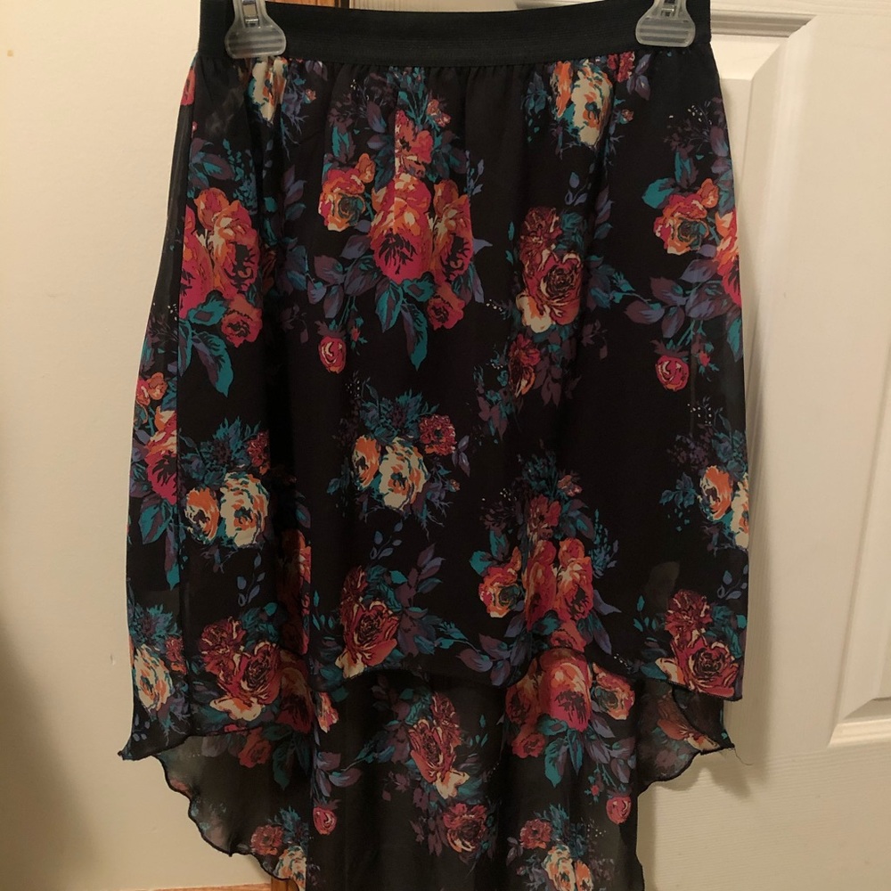 High low floral skirt